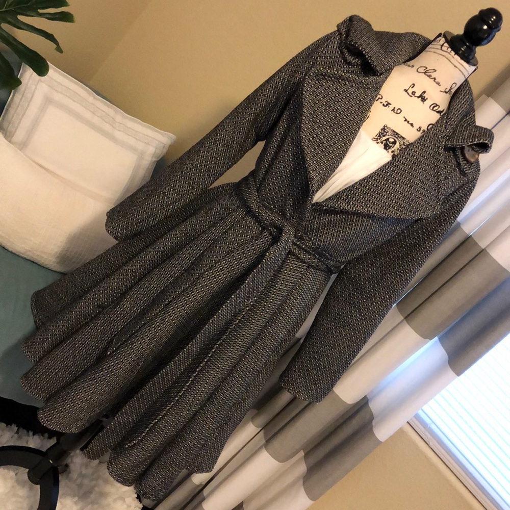 Caribbean Queen Peplum A-Line Pea Coat Medium EUC - Picture 1 of 8